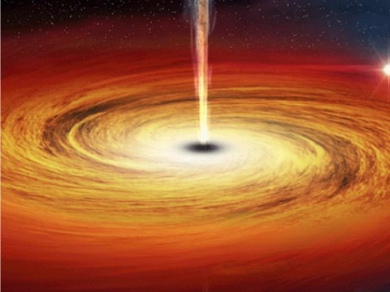 Artistic representation of a black hole in space