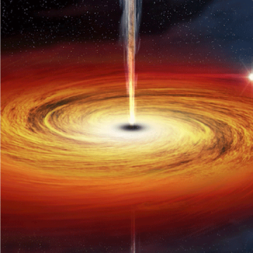Artistic representation of a black hole in space